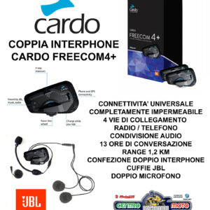 Kit 2 Doppio Interfono Casco Cardo Coppia Freecom 4+ Bluetooth Impermeabile JBL