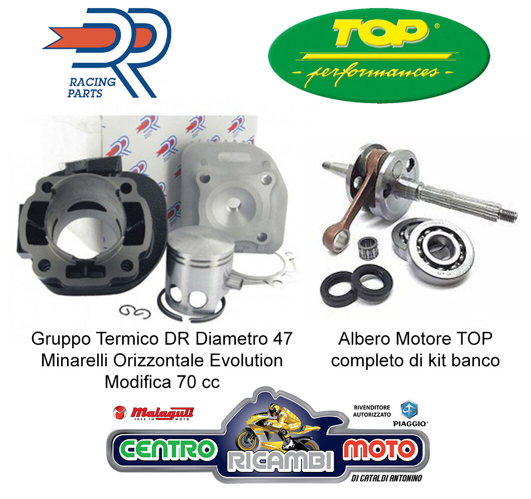 Kit Gruppo Termico DR Albero Motore TOP 70 cc APRILIA SR WWW 50 2T Minarelli